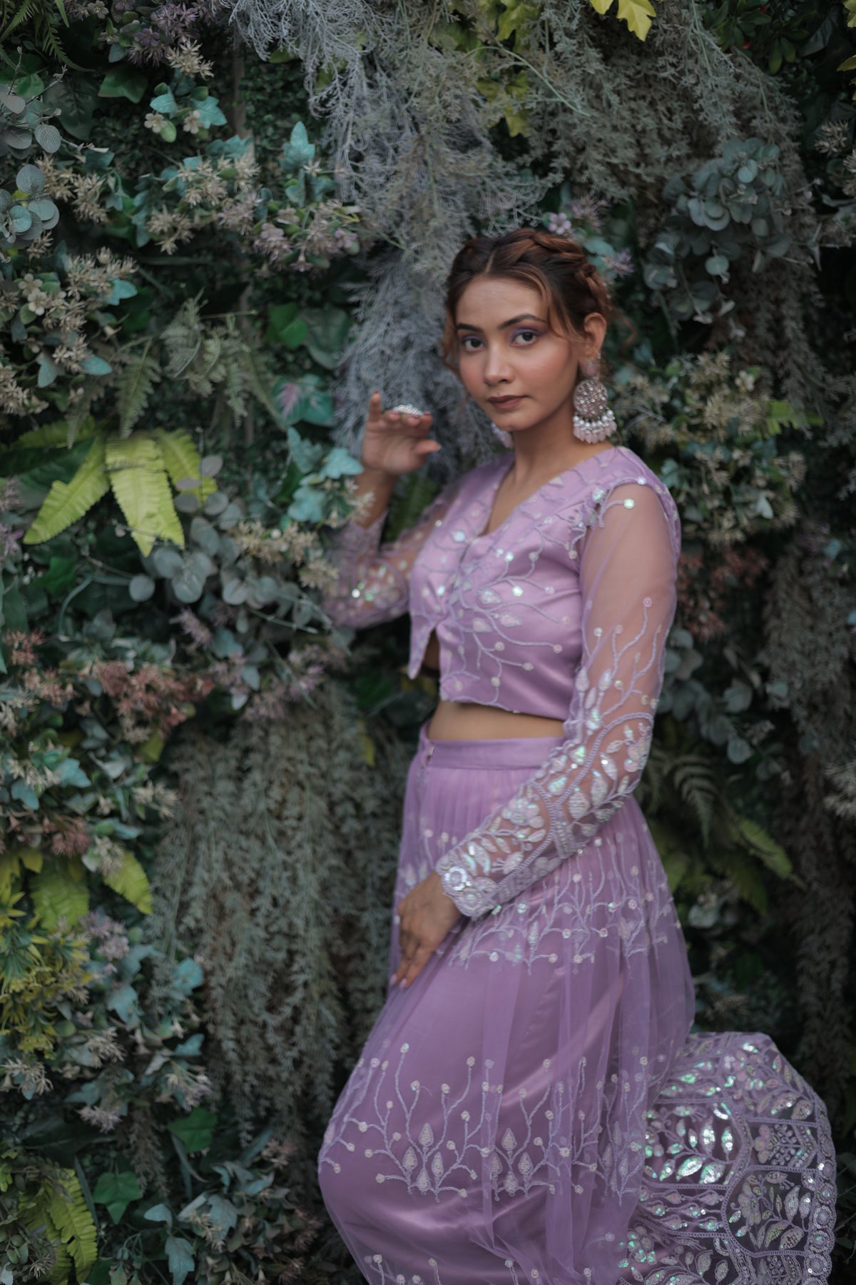 The Ethereal Lavender Handcrafted Indo-Western Ensemble