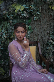 The Ethereal Lavender Handcrafted Indo-Western Ensemble
