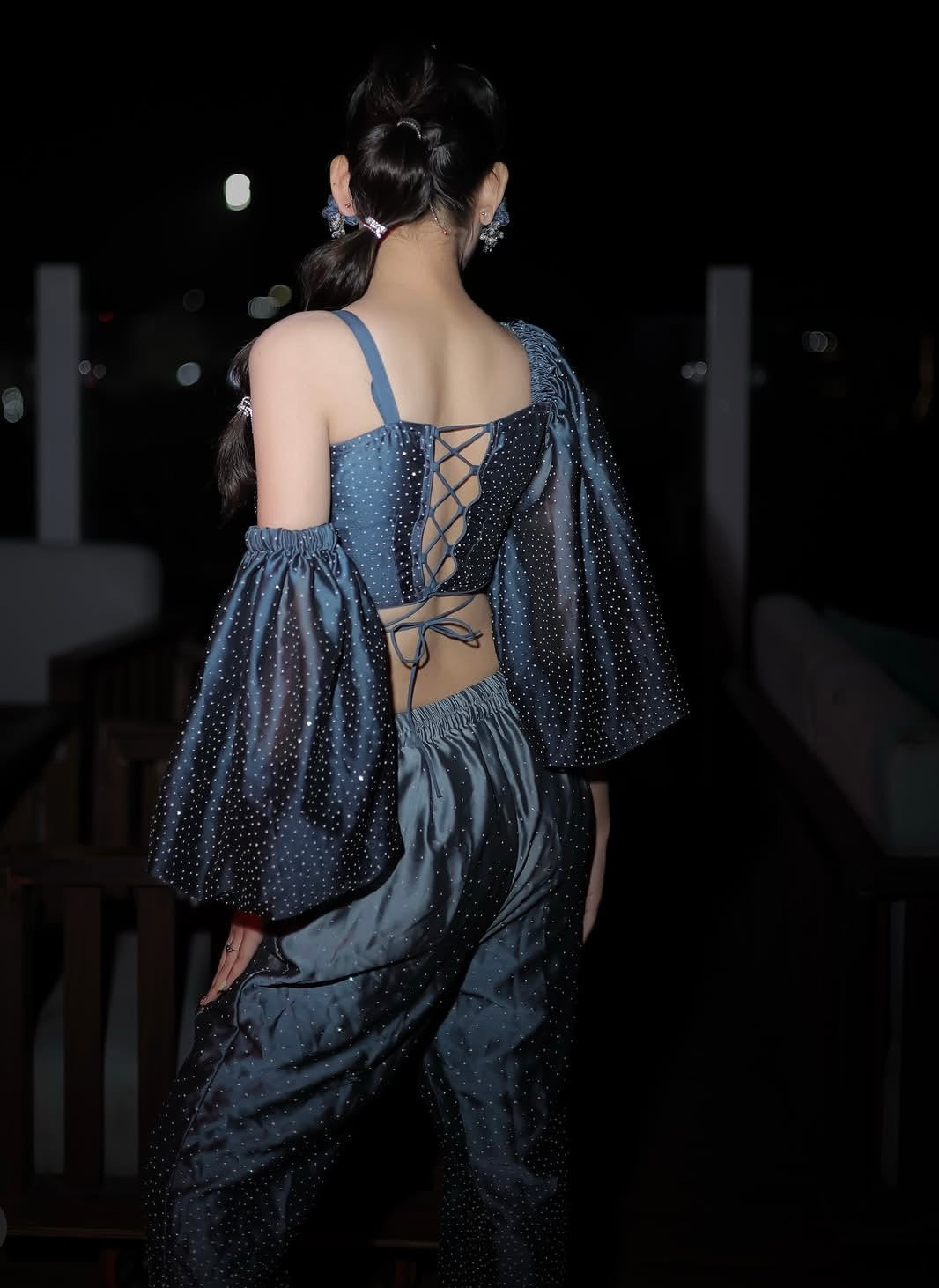 Midnight Blue Embellished Co-ord Set